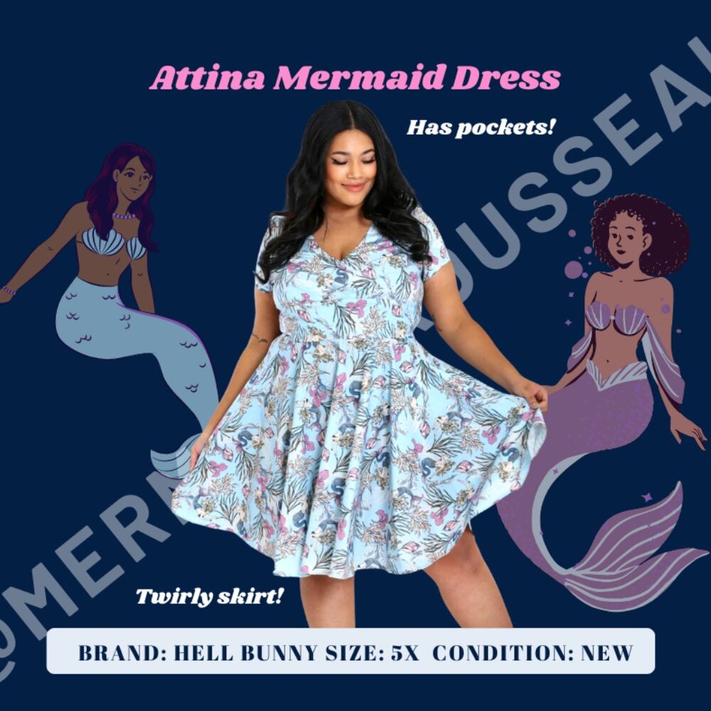 Hell Bunny 5X Attina Mermaid Dress with pockets